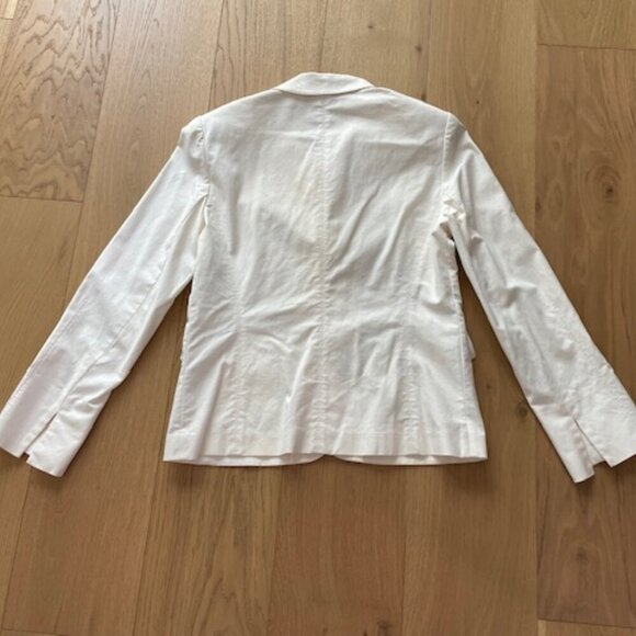 Lafayette 148 Cream Cotton Blend Blazer Size 8 - Picture 2 of 5